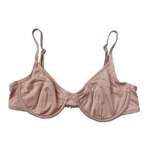 Xhilaration Juniors' Pink Bikini Crop Top Bra – Size Medium, Shimmery Finish